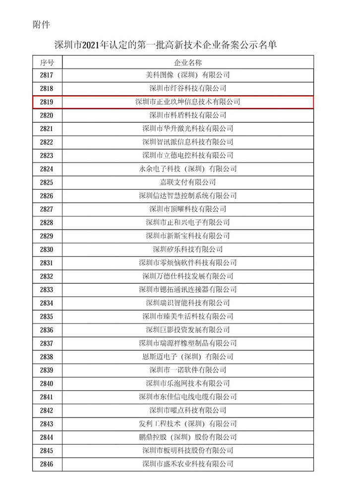 喜报｜热烈祝贺深圳正业玖坤再次荣获“高新技术企业”殊荣